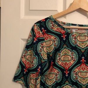 LuLaRoe Teal Lantern/Paisley Julia Dress